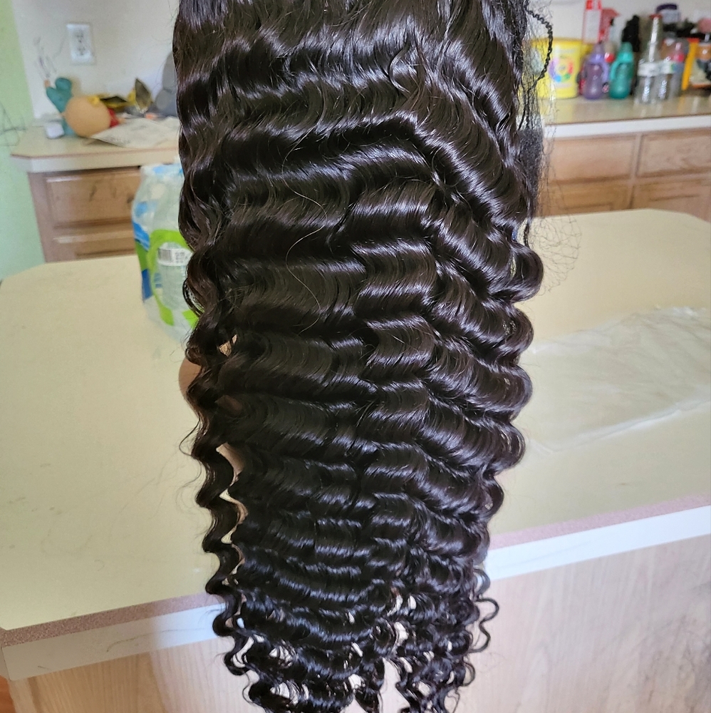 28inch deepwave human hair wig